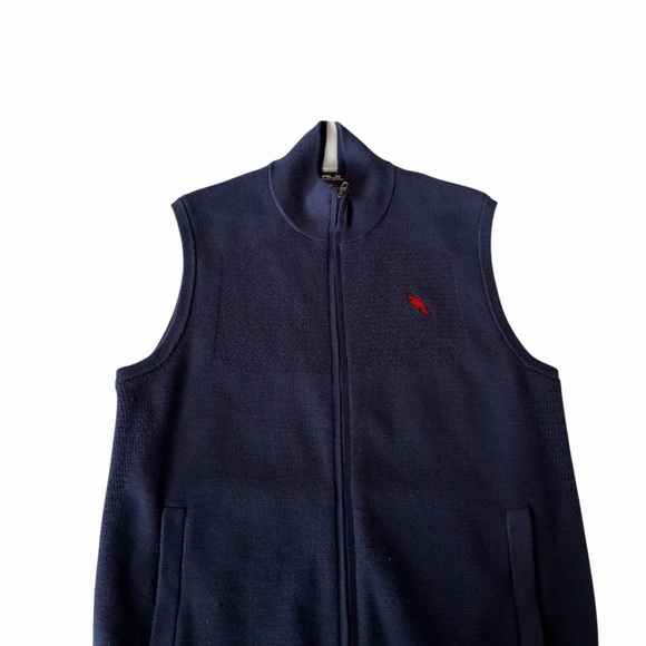 Ralph Lauren RLX Golf Vest Blue Navy Blue Striped Mens Size Medium M - Picture 3 of 9